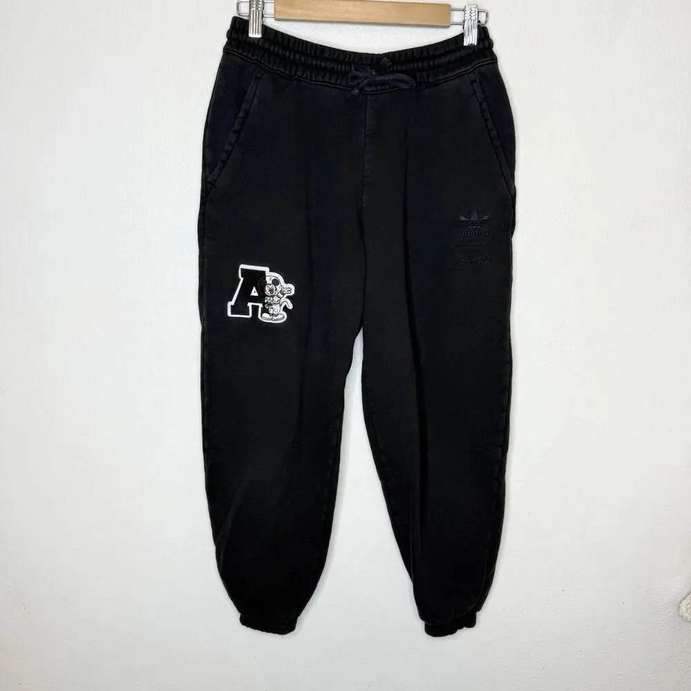 Adidas Disney Astronaut Mickey Black Drawstring Sweatpants Pockets Men’s Small‎